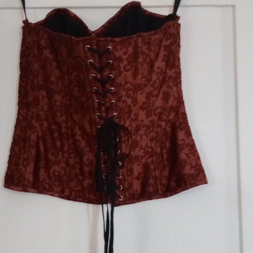 Elegant Brown Corset Top Pit to Pit 17 Inch Leng 15inch - Picture 4 of 8